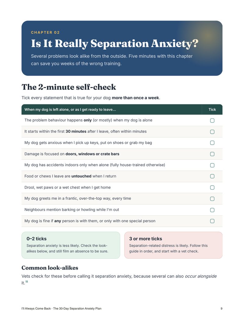 The 2-minute self-check page